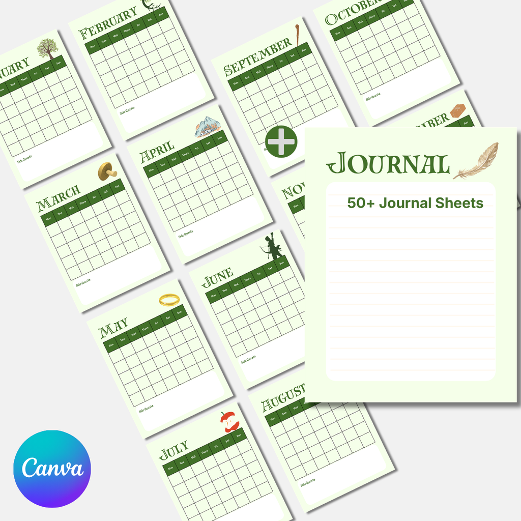 There and Back Again Planner | Cozy Fantasy Digital Planner & Quest Journal