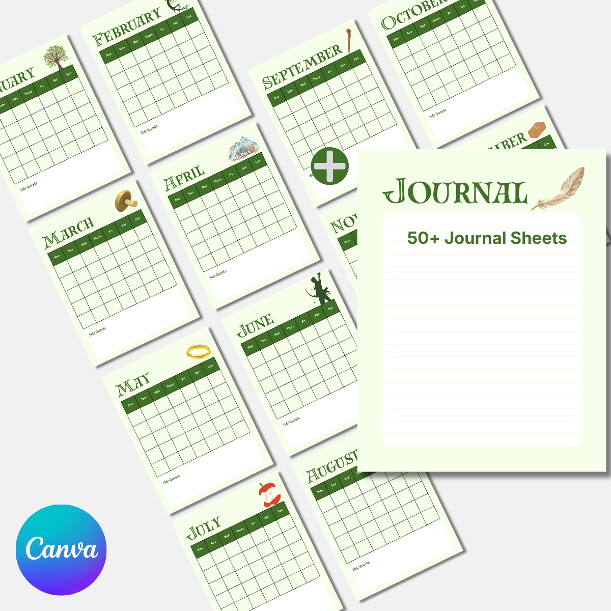 There and Back Again Planner | Cozy Fantasy Digital Planner & Quest Journal
