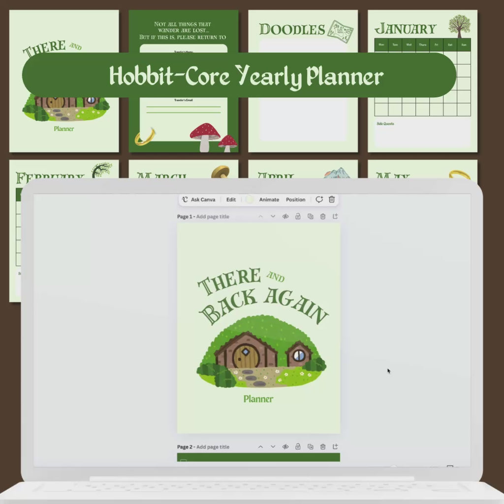 There and Back Again Planner | Cozy Fantasy Digital Planner & Quest Journal